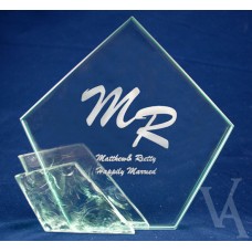 CORPORATE BUSINESS & SPORTING AWARDS 12MM THICK JADE GLASS IN PRESENTATION CASE